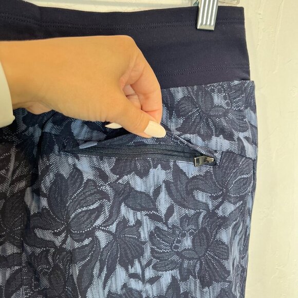 Athleta Trekkie North Jogger Ethereal Bloom flower print Size 6 Navy Blue nylon - Picture 9 of 11
